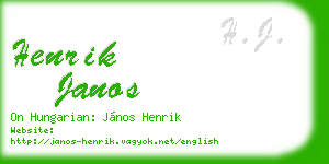henrik janos business card